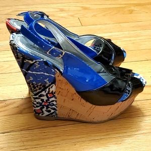 Colorful platform wedge
